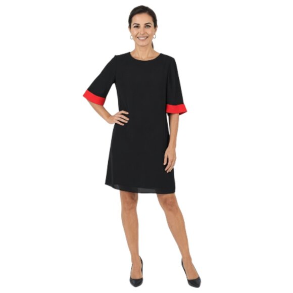 BCBGMaxAzria Dresses & Skirts - BCBGMAXAZRIA Medium Philippo Black Red Cuffs Mini Dress